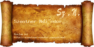 Szentner Nándor névjegykártya
