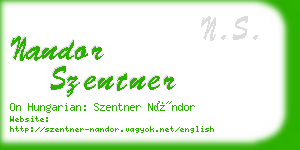 nandor szentner business card